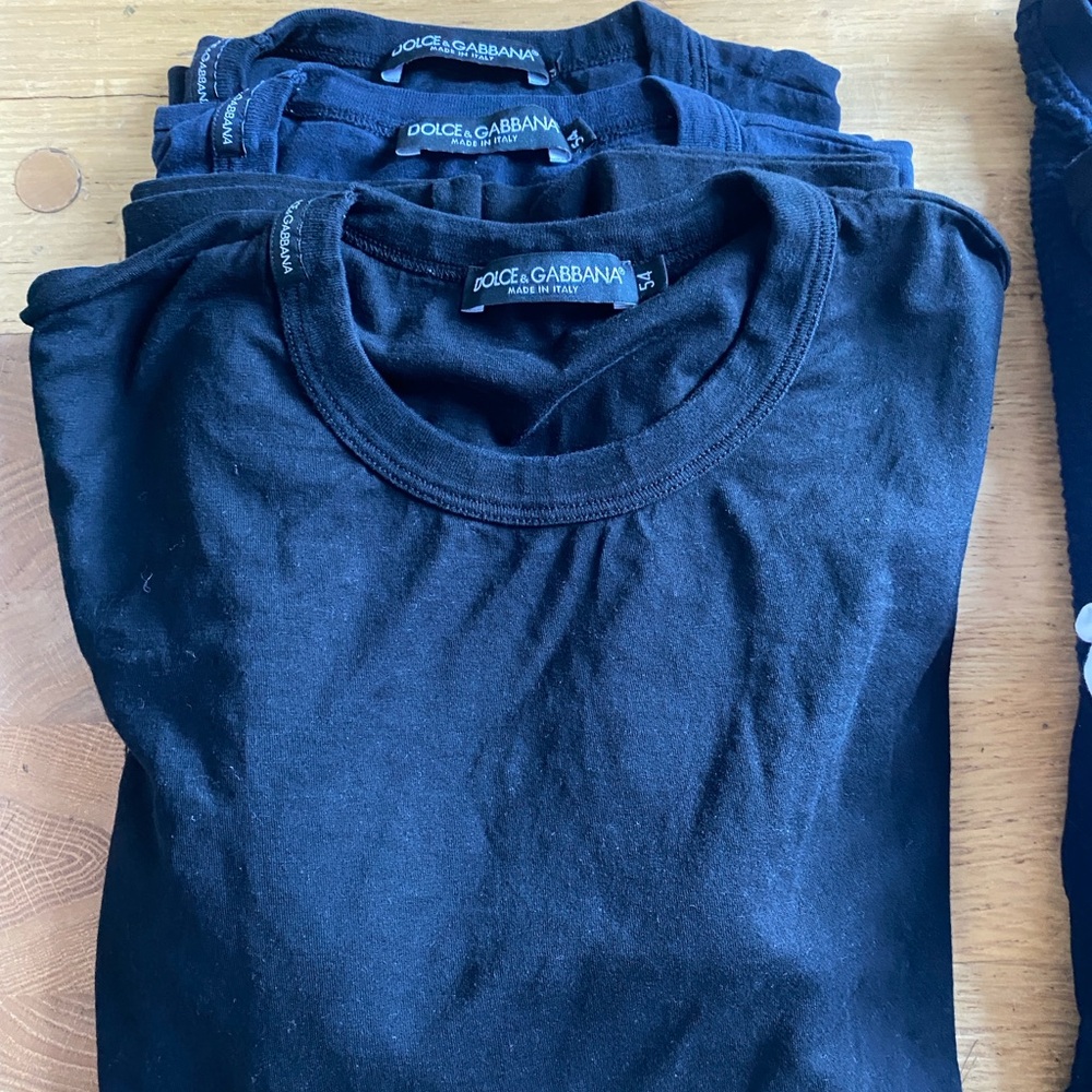 Dolce & Gabbana Black Crew Neck Tees